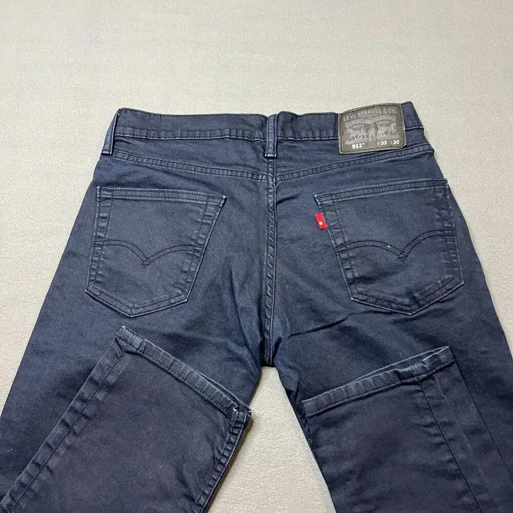 Levis 511 Jeans Men's 33 X 30 Blue Denim Slim Fit Straight Leg Classic 5-Pocket